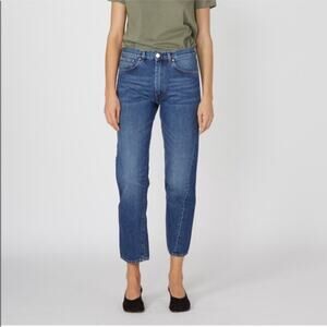 Toteme Women’s Original Denim Twisted Seam Blue Straight Leg Jeans Size 25x26